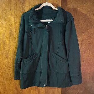 COLDWATER CREEK Green Hooded Sweatshirt Sz M (10-12)